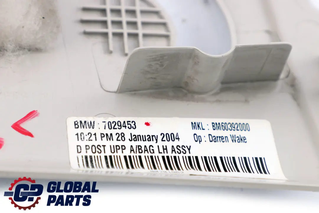 Mini R50 R53 Cover D-Column Left N/S Interior Trim Panel Horizon Grey ITS - SKU 7029453 - Part number 7029453