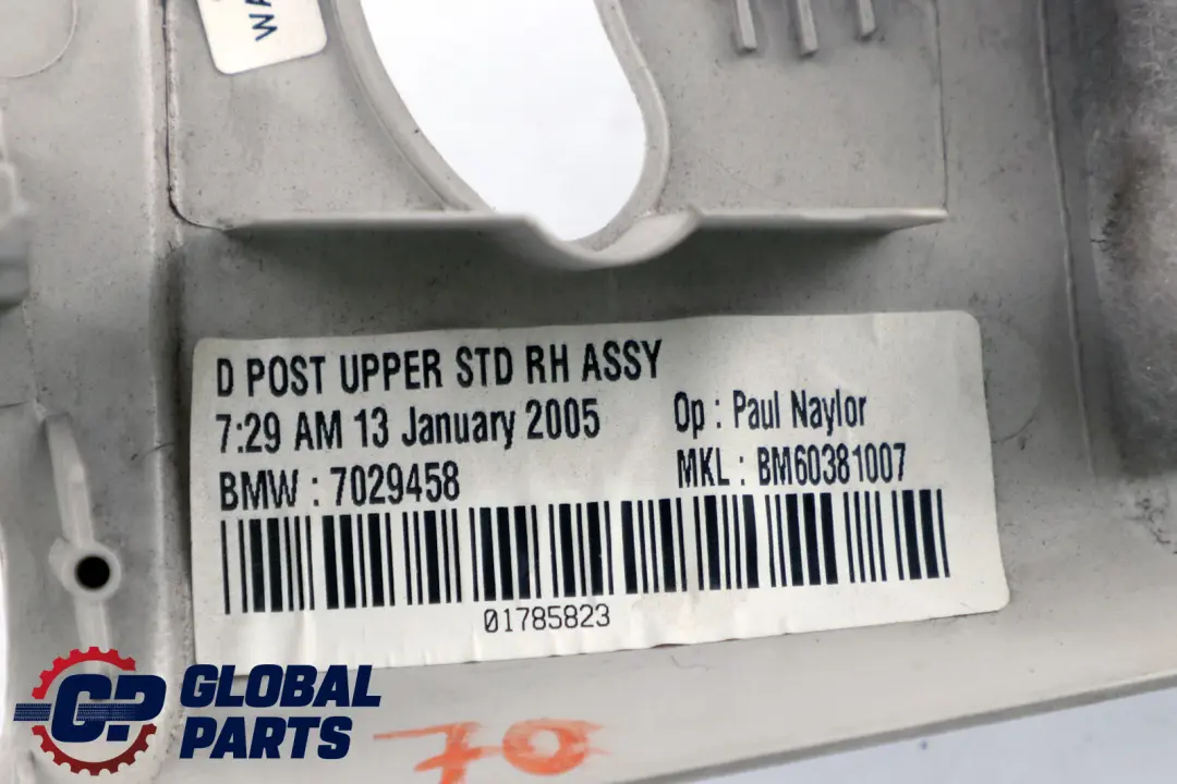 Mini R50 R53 Columna D Pilar Embellecedor Tapa Derecha Horizon Gris - SKU 7029458 - Número de pieza 7029458