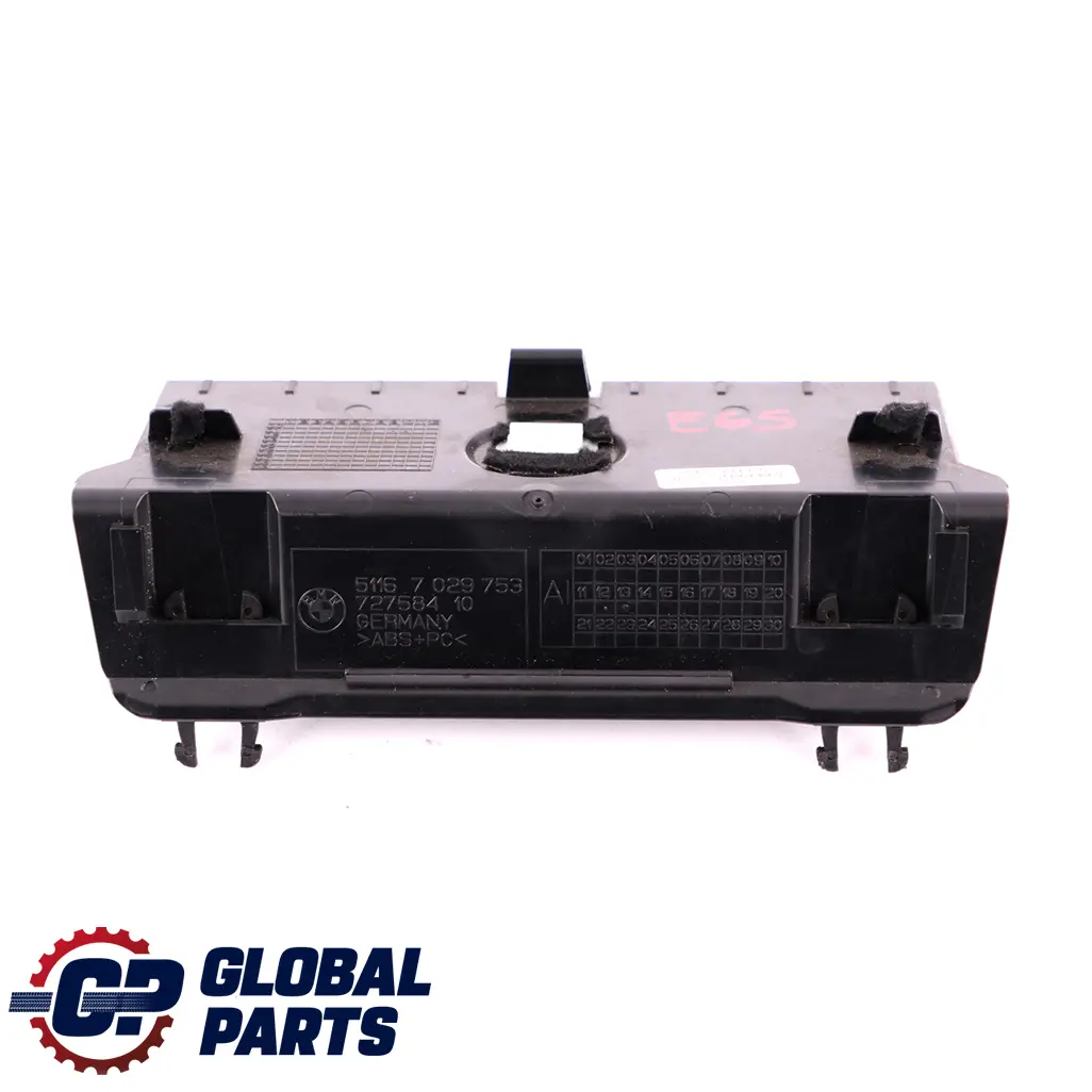 BMW E65 E66 Pokrywa Schowka Czarna - SKU 7029753 - Numer Części 7029753