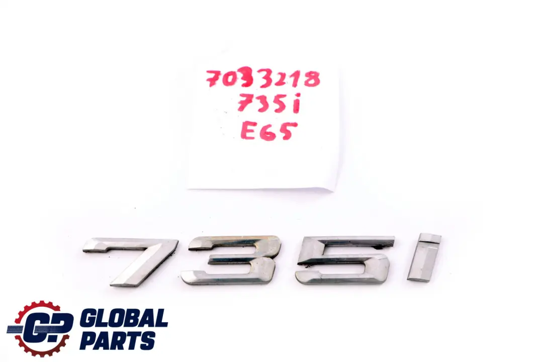 Boot Trunk Lid Adhered Lettering Emblem Logo 735i to BMW 7 Series E65 Rear with Part number 7033218 BMW 7 Series E65 Rear Boot Trunk Lid Adhered Lettering Emblem Logo 735i - SKU 7033218 - Part number 7033218