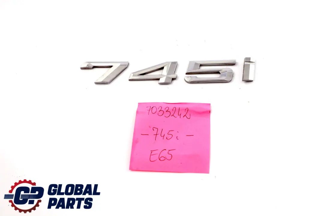 Boot Trunk Lid Adhered Lettering Emblem Logo to BMW 7 Series E65 745i Petrol Rear with Part number 7154497 BMW 7 Series E65 745i Petrol Rear Boot Trunk Lid Adhered Lettering Emblem Logo - SKU 7033242 - Part number 7154497