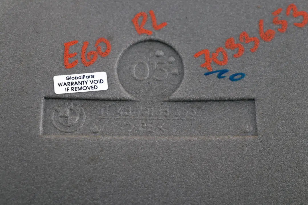 Puerta Insonorizante Trasera Izquierda para BMW E60 E60N E61 E61N M5 con número de pieza 7033653 BMW E60 E60N E61 E61N M5 Puerta Insonorizante Trasera Izquierda - SKU 7033653 - Número de pieza 7033653