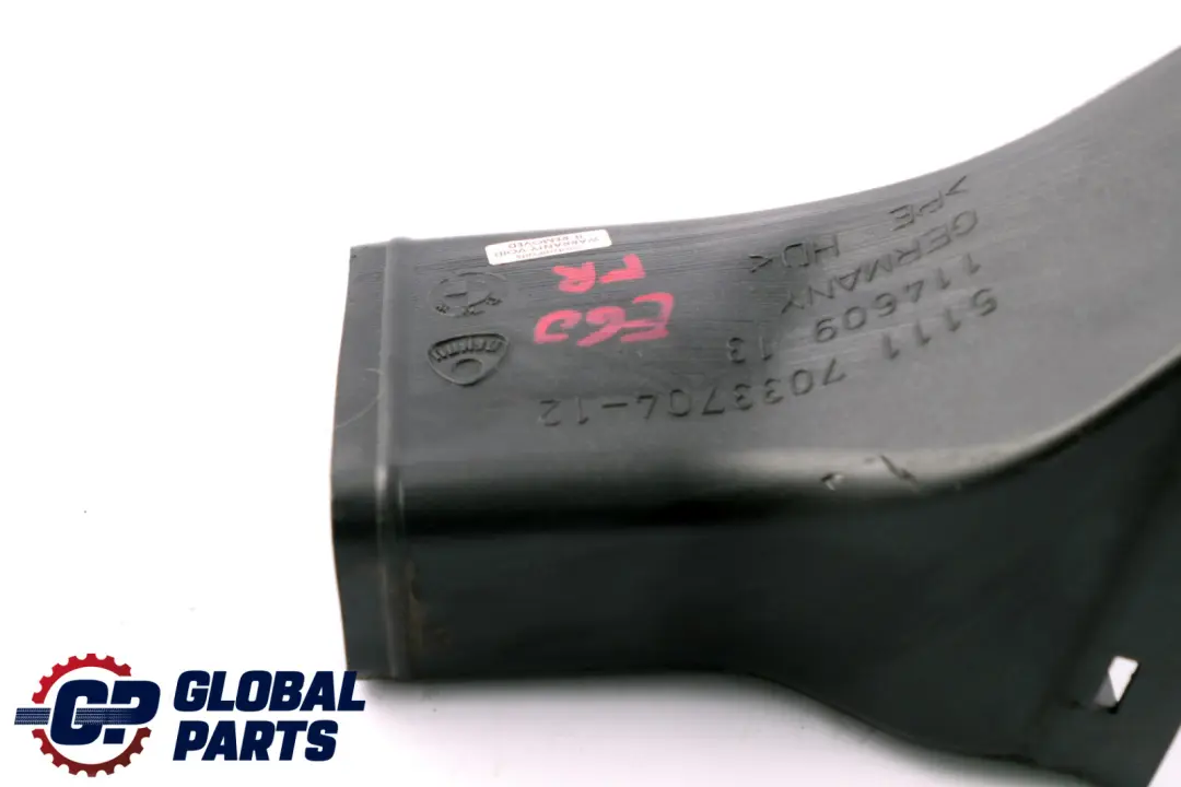 BMW E60 E61 Kanał Powietrza Chłodzenia Hamulca Prawy Przód - SKU 7033704 - Numer Części 7033704