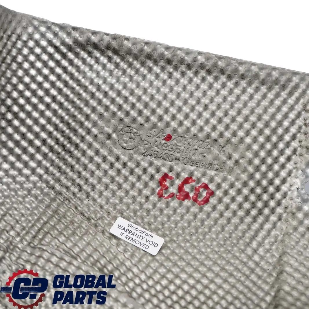 Right Front Heat Insulation Shield to BMW 5 6 Series E60 E61 E63 E64 LCI with Part number 7033722 BMW 5 6 Series E60 E61 E63 E64 LCI Right Front Heat Insulation Shield - SKU 7033722 - Part number 7033722