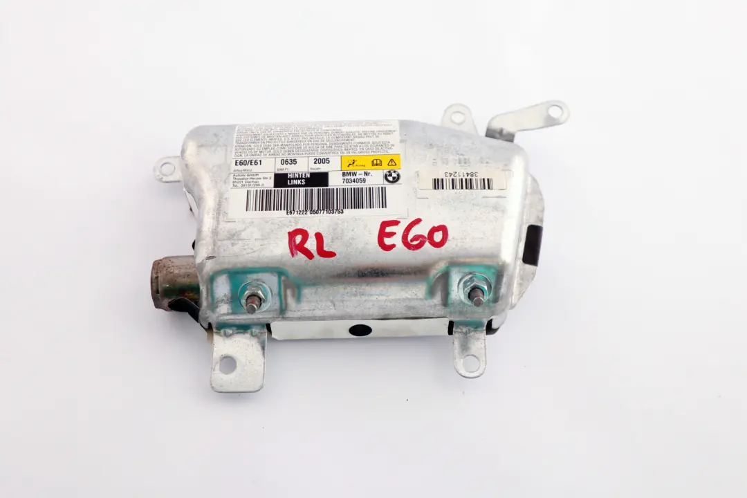 Left Door N/S Airbag Module 7212 to BMW 5 Series E60 E61 Rear with Part number 7034059 BMW 5 Series E60 E61 Rear Left Door N/S Airbag Module 7212 - SKU 7034059 - Part number 7034059