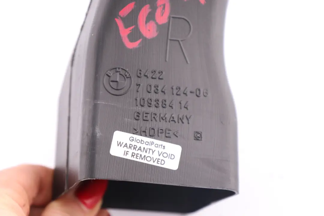 *BMW 5 6 er E60 E61 E63 E64 Luftkanal Rohr Kanal Fussraum Rechts für mit Teilenummer 7034124 *BMW 5 6 er E60 E61 E63 E64 Luftkanal Rohr Kanal Fussraum Rechts - SKU 7034124 - Teilenummer 7034124