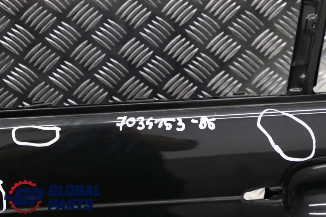 BMW 3 E46 Limousine Tür Hinten Links Black Sapphire Schwarz Metallic - 475 - SKU 7034153-BS - Teilenummer 7034153