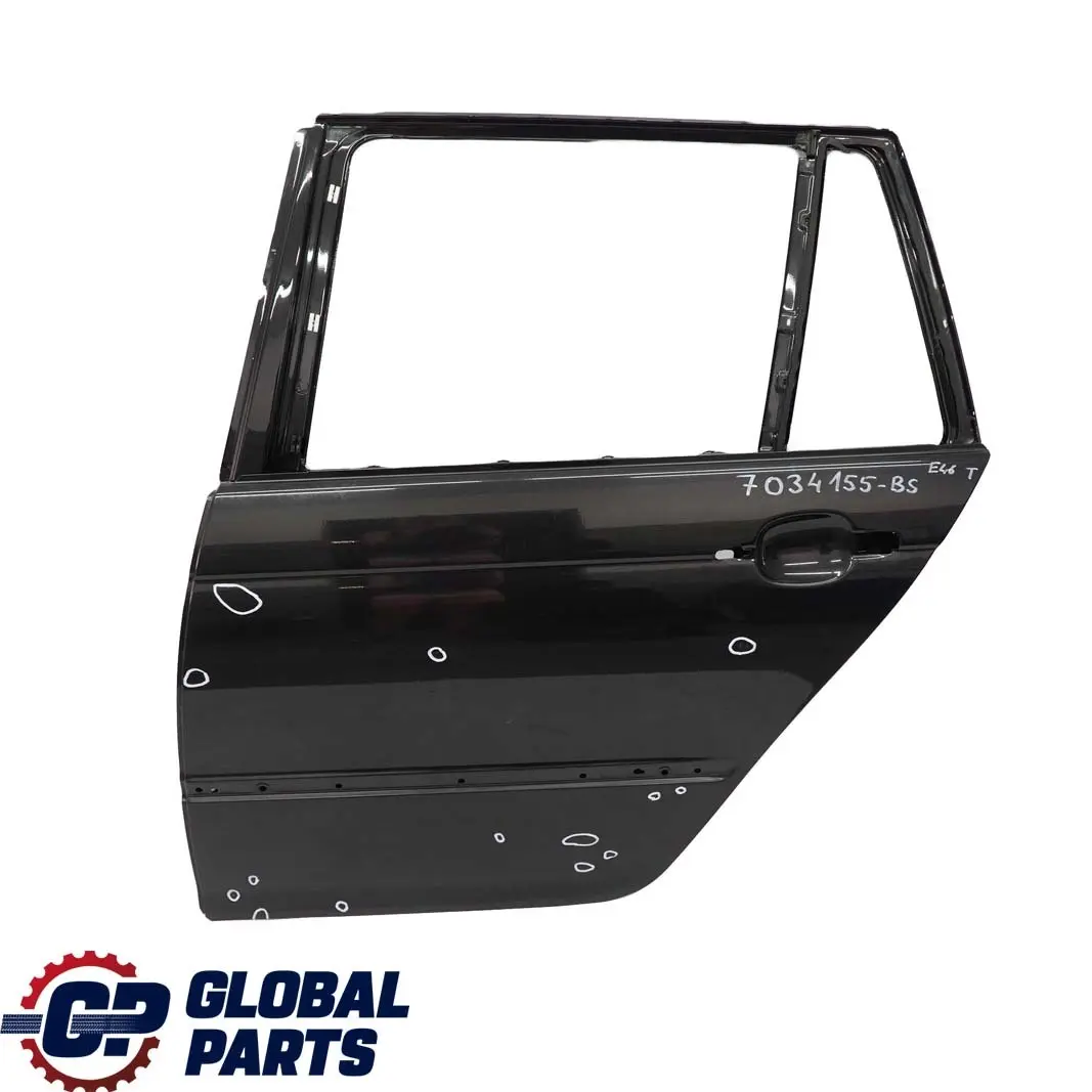 Door Rear Left N/S Black Sapphire Metallic - 475 to BMW 3 Series E46 Touring with Part number 7034155 BMW 3 Series E46 Touring Door Rear Left N/S Black Sapphire Metallic - 475 - SKU 7034155-BS - Part number 7034155