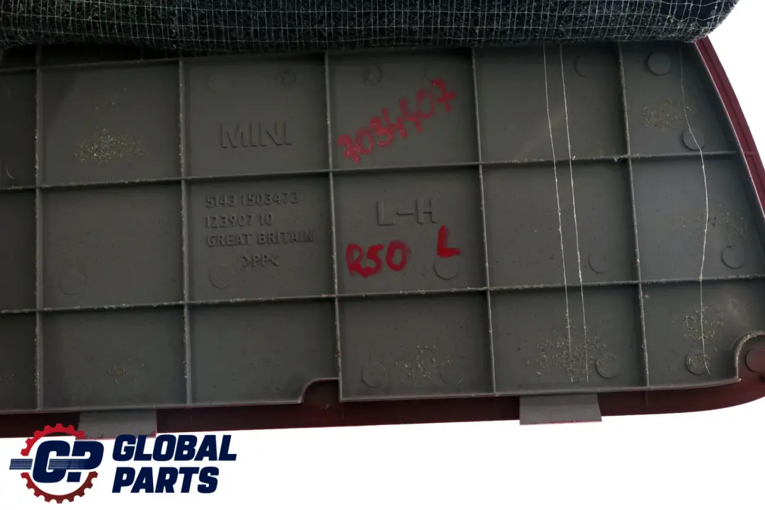 Mini Cooper R50 Coperchio Rivestimento Laterale SX Tartan Rosso 1503473 - SKU 7034407 - Numero di parte 7034407