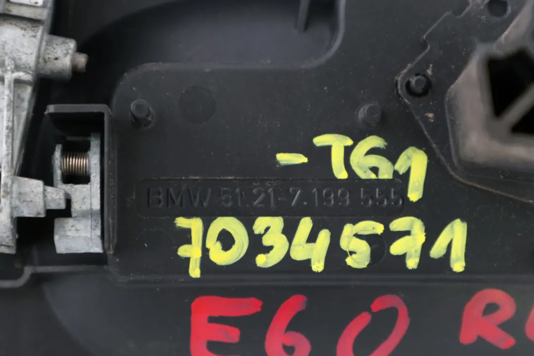 BMW 5 Series 1 E60 E61 Complete Rear Left Grab Handle N/S Tiefgruen Deep Green - SKU 7034571-TG1 - Part number 7034571