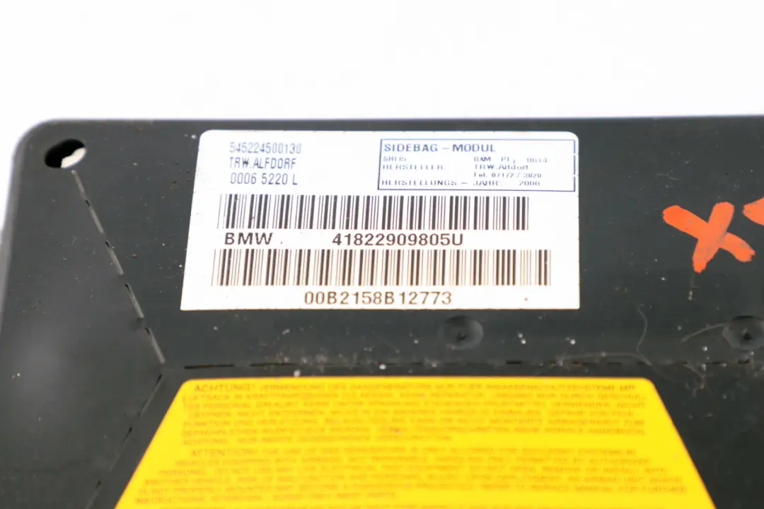 Modulo Airbag Puerta Conductor Trasero Derecho para BMW X5 E46 E53 con número de pieza 7035788 BMW X5 E46 E53 Modulo Airbag Puerta Conductor Trasero Derecho - SKU 7035788 - Número de pieza 7035788