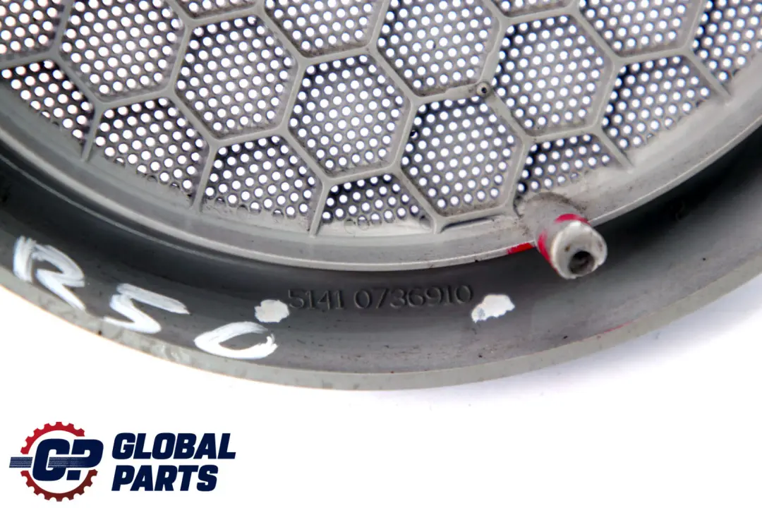 Loudspeaker Cover Mini R50 R53 Door Trim Lower Left Right Grid White Silver to with Part number 7036317 Loudspeaker Cover Mini R50 R53 Door Trim Lower Left Right Grid White Silver - SKU 7036317 - Part number 7036317