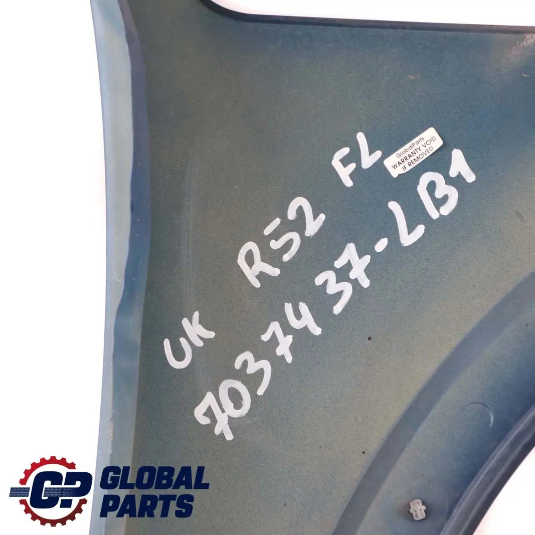 Front Left N/S Side Panel Fender Lightning Blue to Mini Cooper One R50 R52 R53 with Part number 7037437 Mini Cooper One R50 R52 R53 Front Left N/S Side Panel Fender Lightning Blue - SKU 7037437-LB1 - Part number 7037437