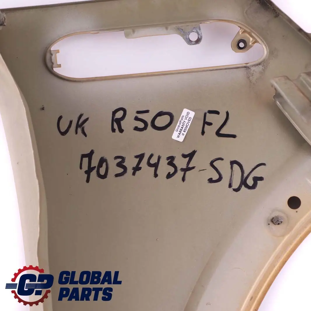 Front Left N/S Side Panel Fender Wing Solid Gold to Mini Cooper One R50 R52 R53 with Part number 7037437 Mini Cooper One R50 R52 R53 Front Left N/S Side Panel Fender Wing Solid Gold - SKU 7037437-SDG - Part number 7037437