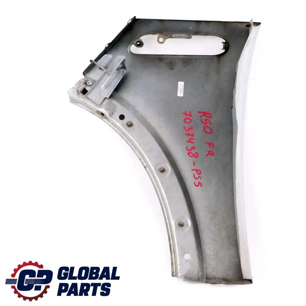 Front Right O/S Side Panel Fender Wing Pure Silver to Mini Cooper One R50 R53 with Part number 7037438 Mini Cooper One R50 R53 Front Right O/S Side Panel Fender Wing Pure Silver - SKU 7037438-PS5 - Part number 7037438