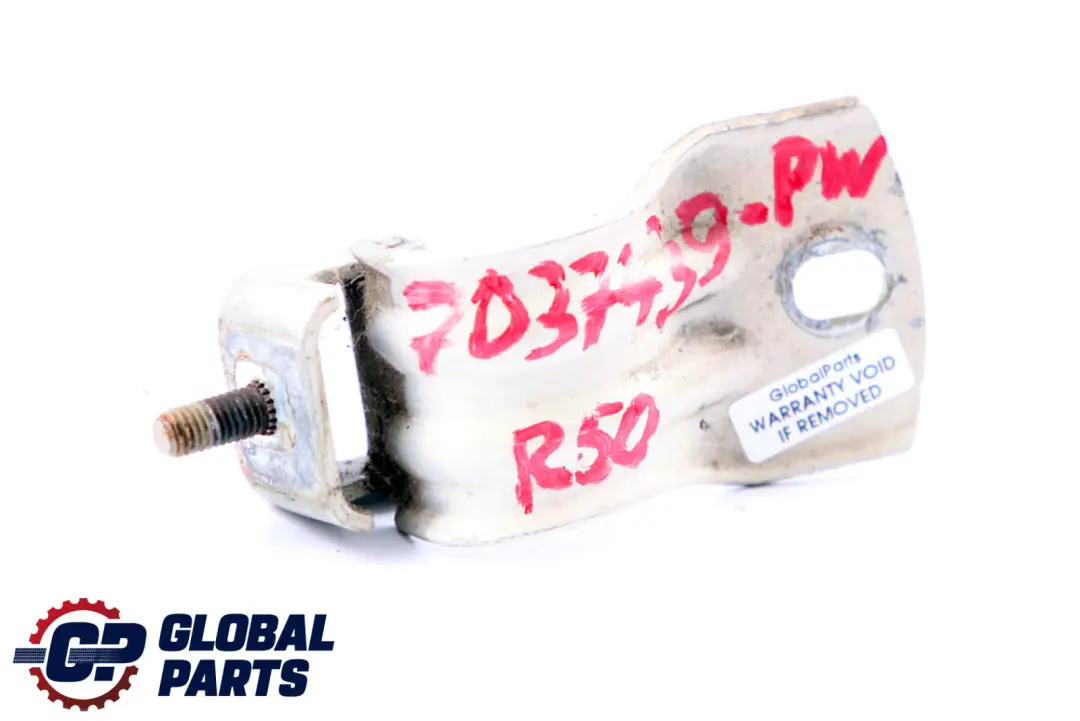 Kofferraumdeckelscharnier Hinten Pepper White Weiss 850 für BMW Mini R50 R53 mit Teilenummer 7037439 BMW Mini R50 R53 Kofferraumdeckelscharnier Hinten Pepper White Weiss 850 - SKU 7037439-PW - Teilenummer 7037439