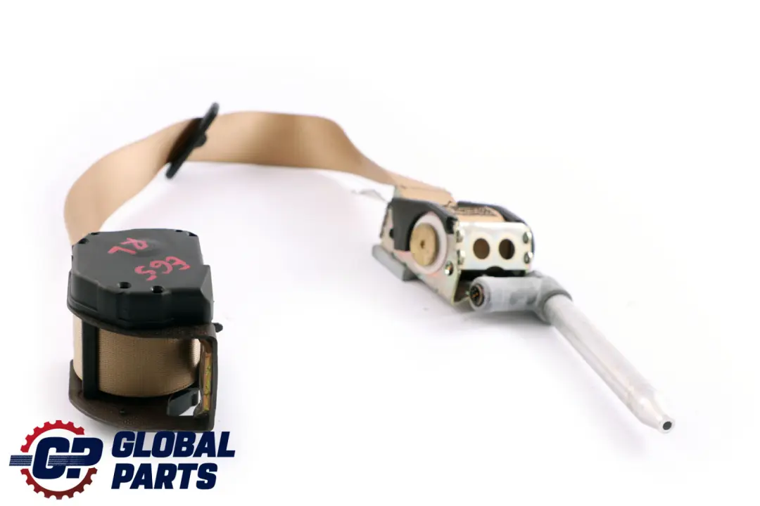 BMW E65 E66 Upper Belt With Force Limiter Front Left N/S Beige - SKU 7037817 - Part number 72117037817