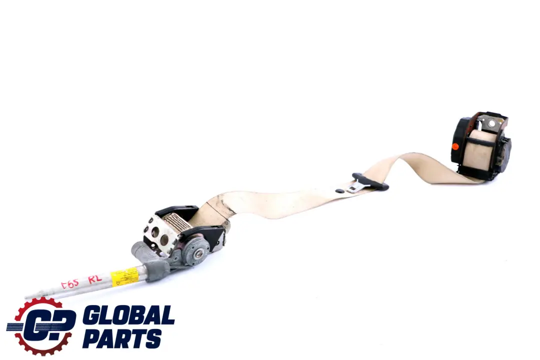BMW 7 Series E65 E66 E67 Upper Seat Belt Rear Left N/S Cremebeige - SKU 7037835 - Part number 7037835