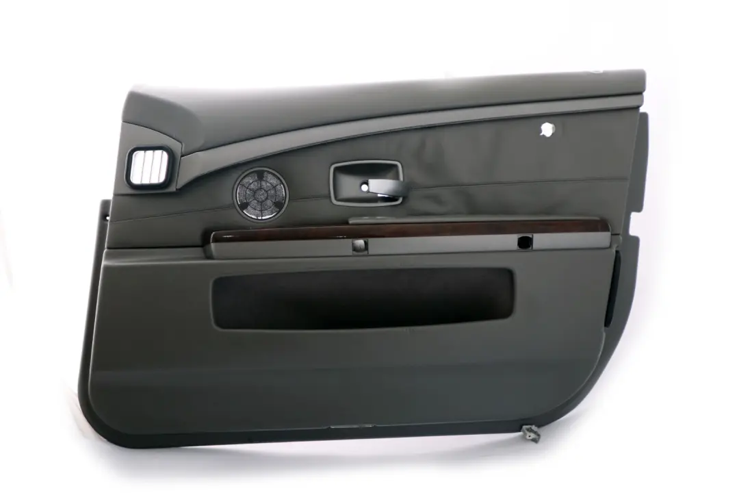 Delantero Derecho Tarjeta de Puerta Gris Forro de Cuero Panel de Recorte para BMW E65 con número de pieza 7038494 BMW E65 Delantero Derecho Tarjeta de Puerta Gris Forro de Cuero Panel de Recorte - SKU 7038494 - Número de pieza 7038494