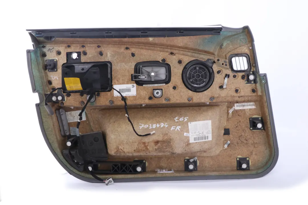 Delantero Derecho Tarjeta de Puerta Gris Forro de Cuero Panel de Recorte para BMW E65 con número de pieza 7038494 BMW E65 Delantero Derecho Tarjeta de Puerta Gris Forro de Cuero Panel de Recorte - SKU 7038494 - Número de pieza 7038494