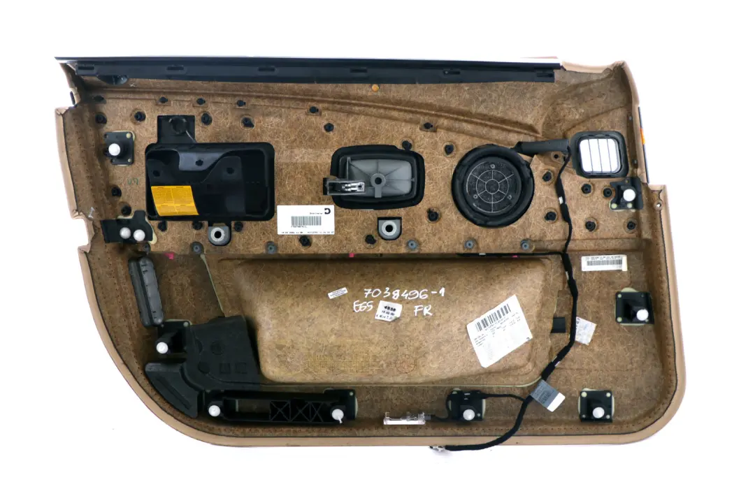 Front Right O/S Leather Interior Door Card Trim Panel Beige to BMW 7 Series 1 E65 with Part number 7038496 BMW 7 Series 1 E65 Front Right O/S Leather Interior Door Card Trim Panel Beige - SKU 7038496-1 - Part number 7038496