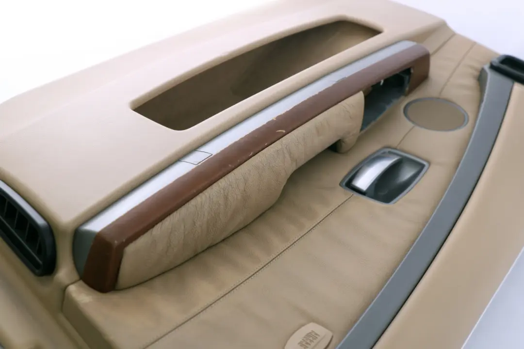 BMW 7 Series 1 E65 Front Right O/S Leather Interior Door Card Trim Panel Beige - SKU 7038496-1 - Part number 7038496