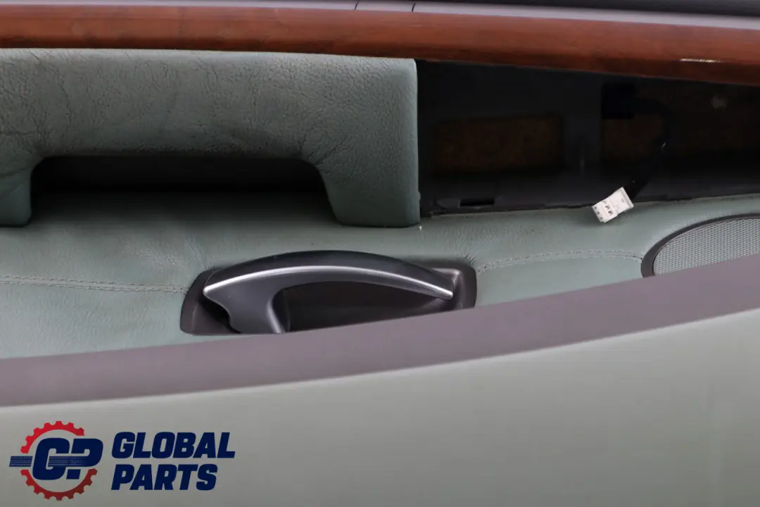 BMW 7 Series E65 E66 Front Right O/S Door Card Lining Trim Panel Green Leather - SKU 7038500 - Part number 7038500