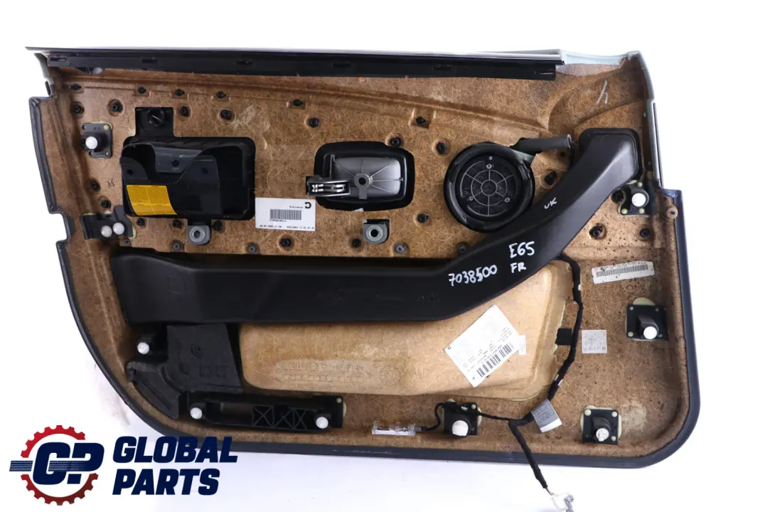 Front Right O/S Door Card Lining Trim Panel Green Leather to BMW 7 Series E65 E66 with Part number 7038500 BMW 7 Series E65 E66 Front Right O/S Door Card Lining Trim Panel Green Leather - SKU 7038500 - Part number 7038500