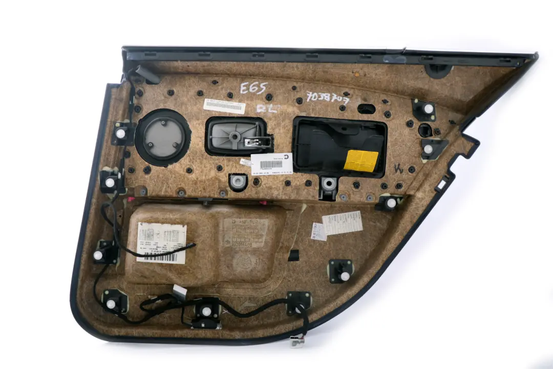 Pannello Porta Pelle Posteriore Sinistra Nero per BMW E65 con numero di parte 7038707 BMW E65 Pannello Porta Pelle Posteriore Sinistra Nero - SKU 7038707 - Numero di parte 7038707
