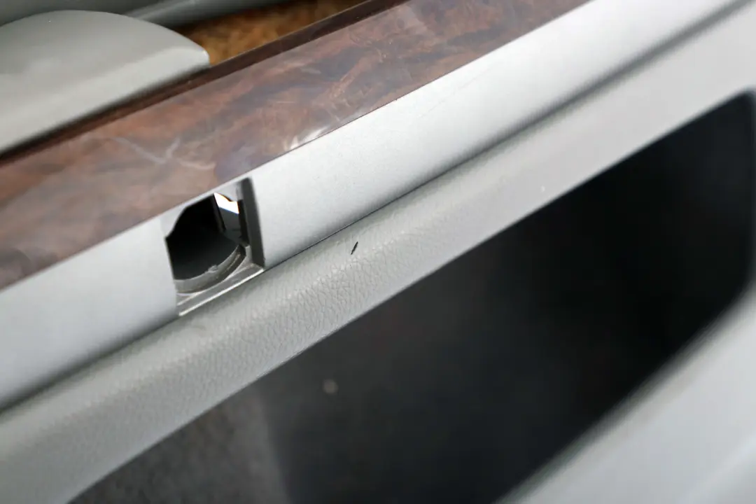 BMW E65 Scheda Porta Posteriore Sinistra Pannello Rivestimento in Pelle Grigio - SKU 7038709 - Numero di parte 7038709