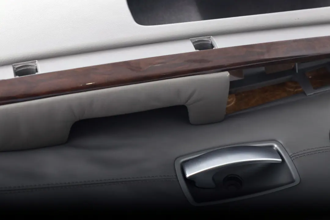 Right O/S Door Card Grey Leather Lining Trim Panel to BMW 7 Series E65 Rear with Part number 7038710 BMW 7 Series E65 Rear Right O/S Door Card Grey Leather Lining Trim Panel - SKU 7038710 - Part number 7038710