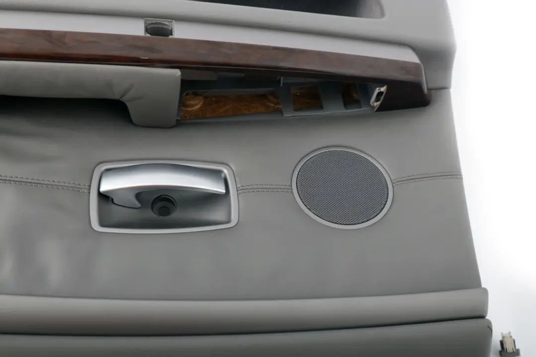 Right O/S Door Card Grey Leather Lining Trim Panel to BMW 7 Series E65 Rear with Part number 7038710 BMW 7 Series E65 Rear Right O/S Door Card Grey Leather Lining Trim Panel - SKU 7038710 - Part number 7038710