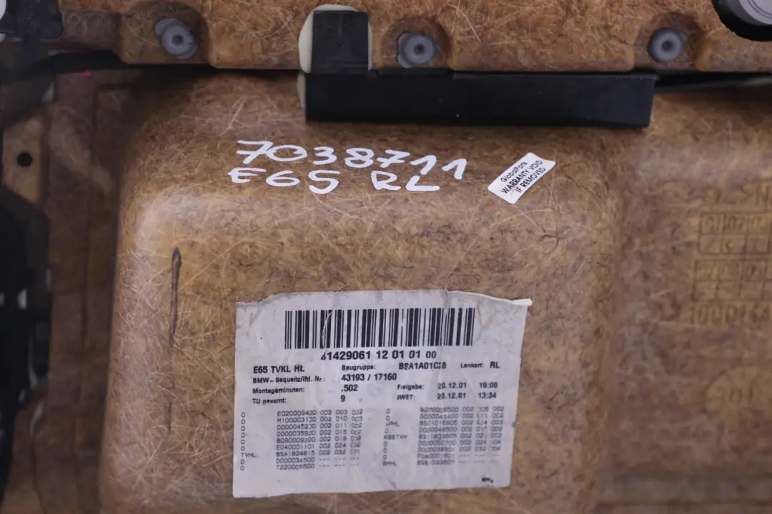 BMW E65 Boczek Drzwi Lewy Tył Skóra Beżowy - SKU 7038711 - Numer Części 7038711