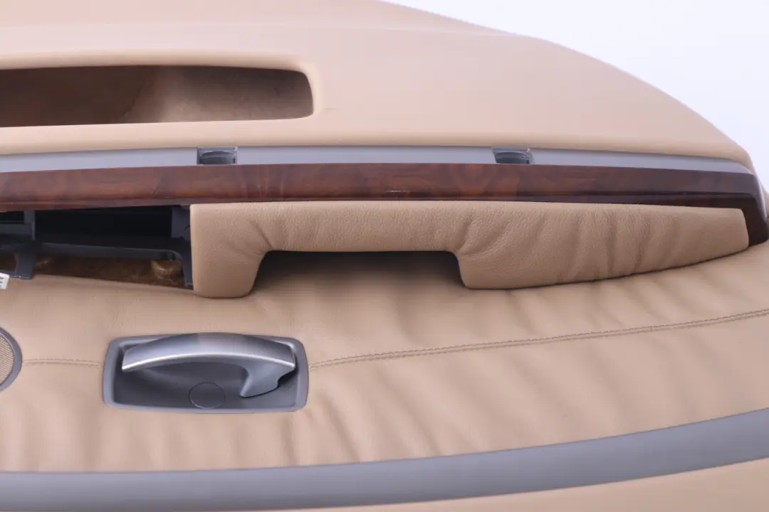 Left N/S Leather Interior Door Card Trim Panel Beige to BMW 7 Series E65 Rear with Part number 7038711 BMW 7 Series E65 Rear Left N/S Leather Interior Door Card Trim Panel Beige - SKU 7038711 - Part number 7038711