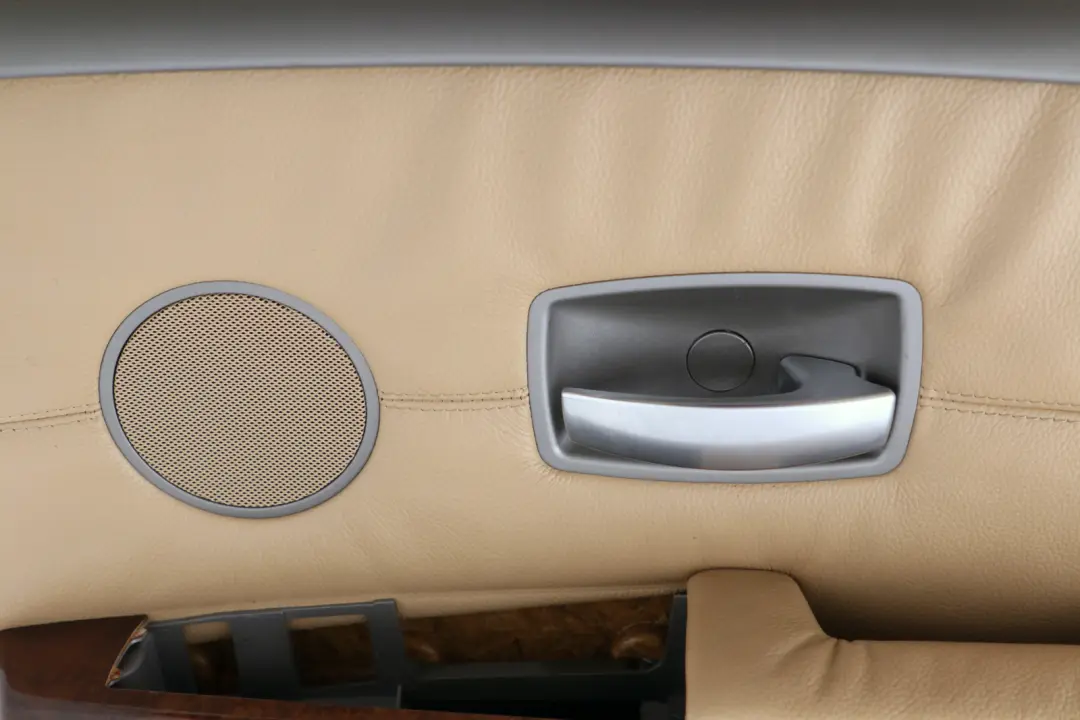Trasera Derecha Cuero Interior Tarjeta Puerta Panel Ajuste Beige para BMW E65 con número de pieza 7038712 BMW E65 Trasera Derecha Cuero Interior Tarjeta Puerta Panel Ajuste Beige - SKU 7038712 - Número de pieza 7038712
