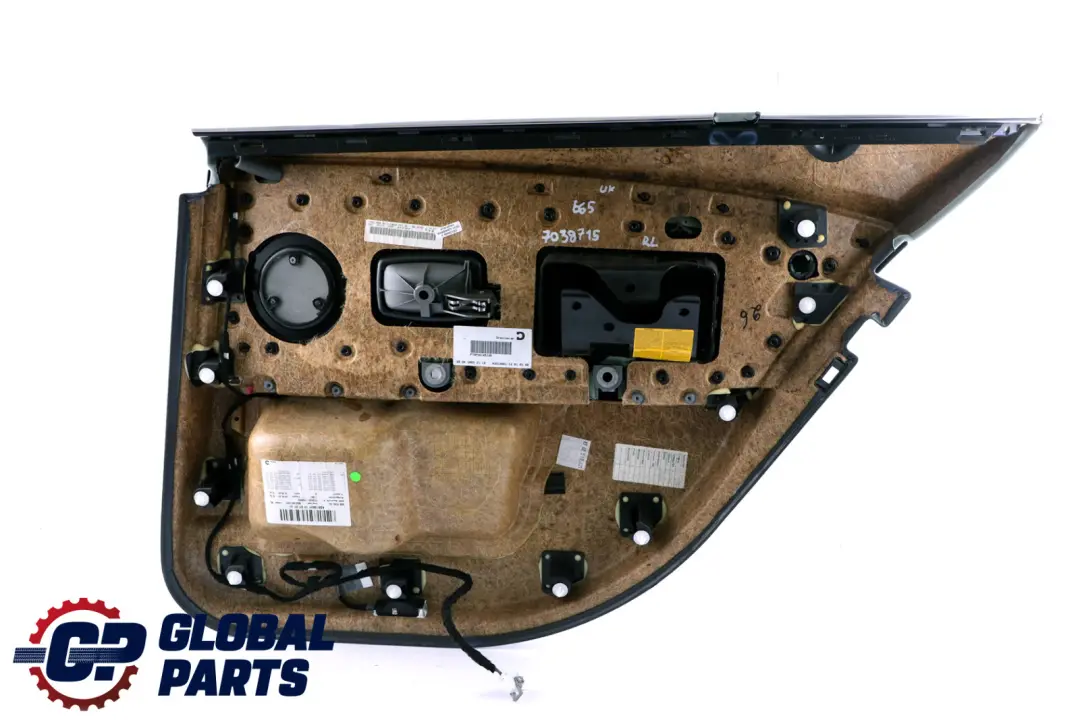 BMW 7 Series E65 E66 Rear Left N/S Door Card Lining Trim Panel Green Leather - SKU 7038715 - Part number 7038715