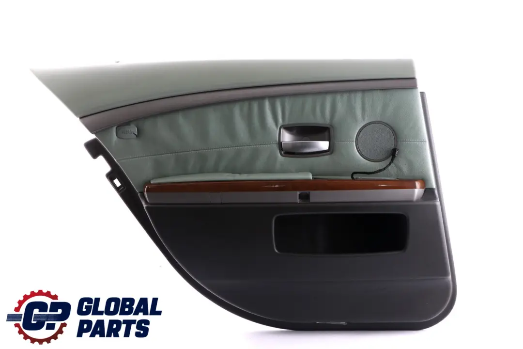 Left N/S Door Card Lining Trim Panel Green Leather to BMW 7 Series E65 E66 Rear with Part number 7038715 BMW 7 Series E65 E66 Rear Left N/S Door Card Lining Trim Panel Green Leather - SKU 7038715 - Part number 7038715