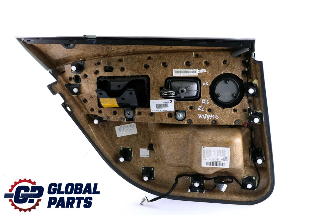 Right O/S Door Card Lining Trim Panel Green Leather to BMW 7 Series E65 E66 Rear with Part number 7038716 BMW 7 Series E65 E66 Rear Right O/S Door Card Lining Trim Panel Green Leather - SKU 7038716 - Part number 7038716