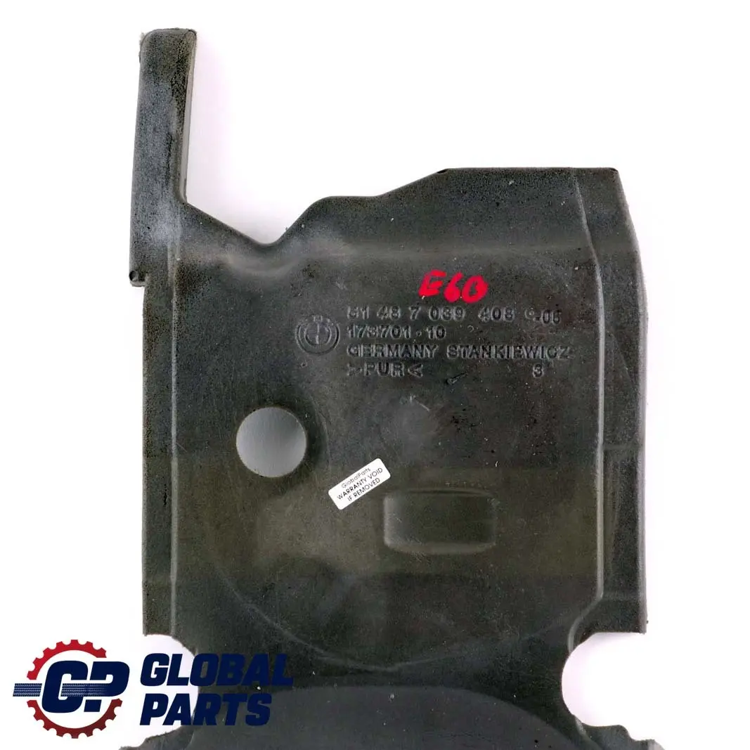 BMW 5 Reihe E60 E61 Schallisolierung Gepäckraum Subwoofer Hinten Rechts 703940 - SKU 7039408 - Teilenummer 7039408