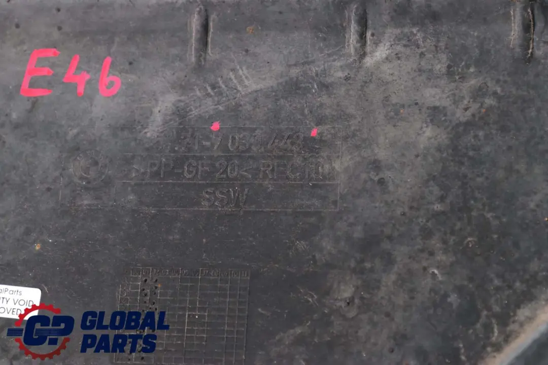Underfloor Coating Underbody Protection Panel to BMW 3 Series E46 with Part number 7039443 BMW 3 Series E46 Underfloor Coating Underbody Protection Panel - SKU 7039443 - Part number 7039443