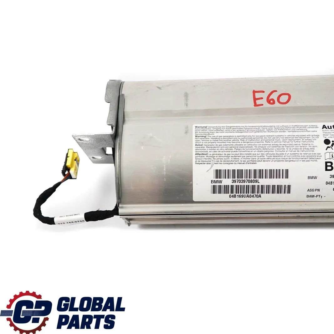 Front Passenger Airbag BMW E60 E61 Side Dashboard Dash to with Part number 7039708 Front Passenger Airbag BMW E60 E61 Side Dashboard Dash - SKU 7039708 - Part number 7039708