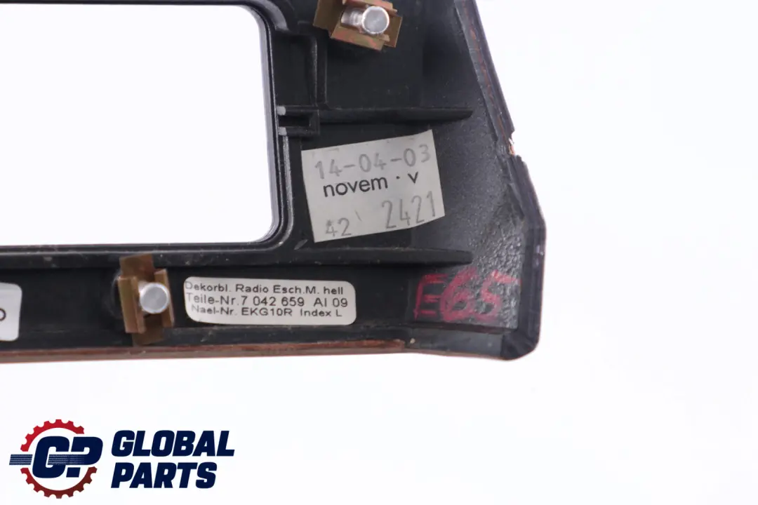 Wood Panel Trim Radio Esche Hell 5145 to BMW 7 Series E65 E66 with Part number 7042659 BMW 7 Series E65 E66 Wood Panel Trim Radio Esche Hell 5145 - SKU 7042659 - Part number 7042659
