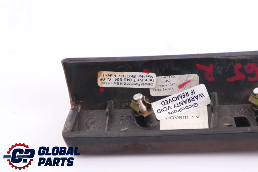 Wood Panel Module Carrier Trim Right O/S Esche Hell to BMW 7 Series E65 with Part number 7042664 BMW 7 Series E65 Wood Panel Module Carrier Trim Right O/S Esche Hell - SKU 7042664 - Part number 7042664