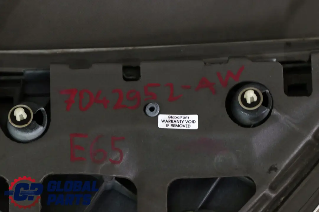 BMW 7 E65 Japan Tailgate Trunk Lid Finisher Licence Holder Alpine White 300 - SKU 7042952-AW - Part number 7042952