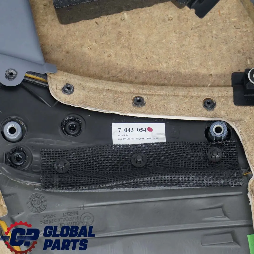 Front Right O/S Trim Panel Door Card Cloth Fabric Grey to BMW 3 E46 Saloon Touring with Part number 7043054 BMW 3 E46 Saloon Touring Front Right O/S Trim Panel Door Card Cloth Fabric Grey - SKU 7043054 - Part number 7043054