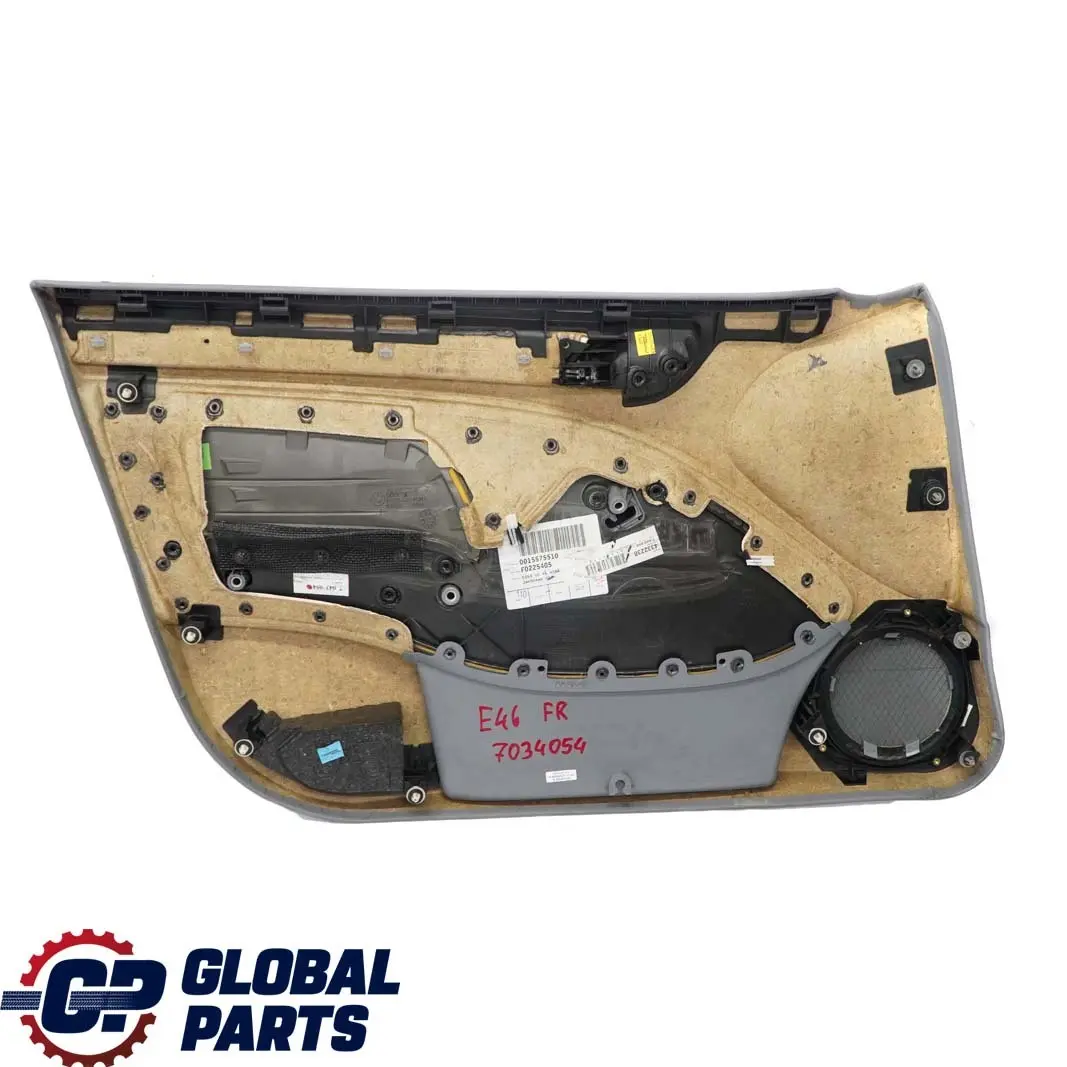 BMW 3 E46 Saloon Touring Front Right O/S Trim Panel Door Card Cloth Fabric Grey - SKU 7043054 - Part number 7043054