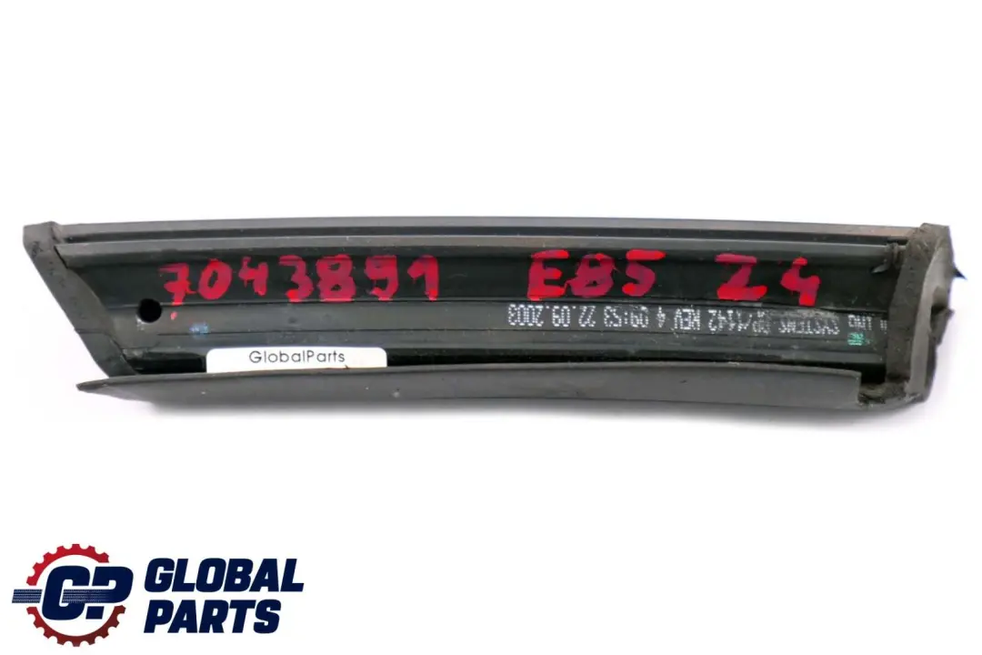 BMW Z4 Series E85 Front Channel Seal Window Guide Front Left Right Set Roof Top - SKU 7043891 - Part number 7043892