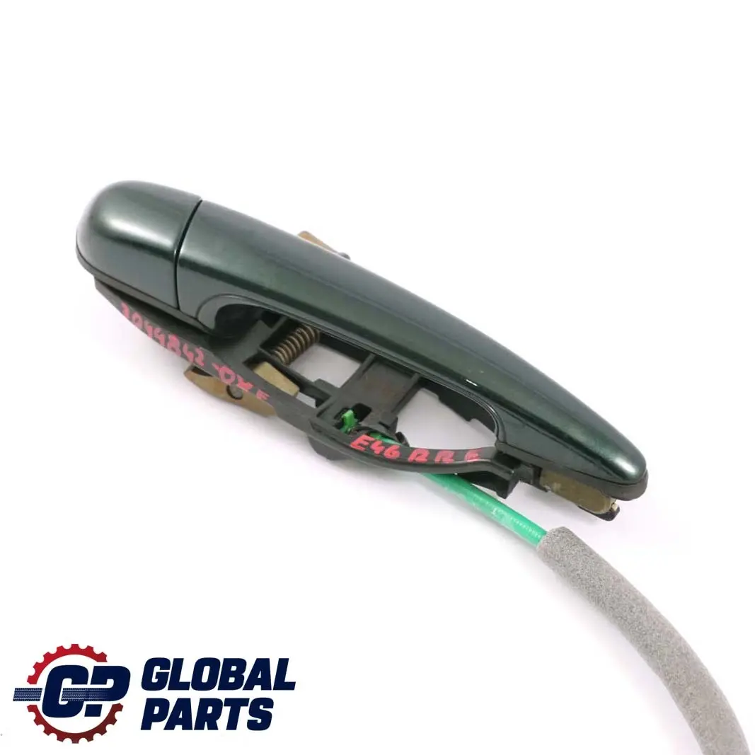 Outside Door Handle Rear Right O/S Oxfordgruen Oxford Green to BMW 3 E46 with Part number 7044842 BMW 3 E46 Outside Door Handle Rear Right O/S Oxfordgruen Oxford Green - SKU 7044842-OXF - Part number 7044842