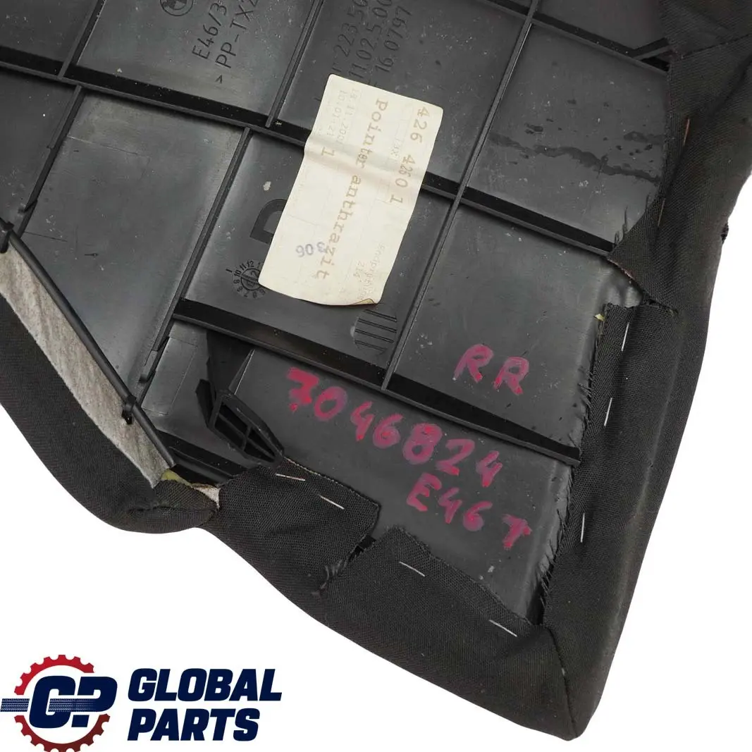 Asiento Trasero Derecho Lateral Panel Acabado Tela Antracita para BMW E46 Touring con número de pieza 7046824 BMW E46 Touring Asiento Trasero Derecho Lateral Panel Acabado Tela Antracita - SKU 7046824 - Número de pieza 7046824