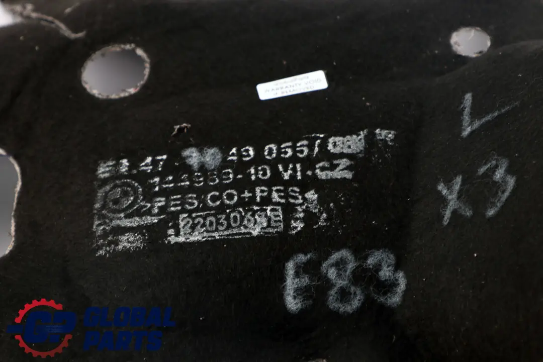 E83N LCI Sound Insulation Trunk Left N/S 5147 to BMW X3 Series E83 with Part number 7049055 BMW X3 Series E83 E83N LCI Sound Insulation Trunk Left N/S 5147 - SKU 7049055 - Part number 7049055